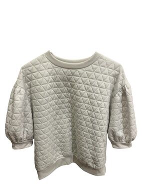 a new day Quilted Puff-Sleeve Crewneck Sweatshirt
